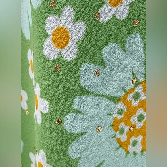 Lulus Retro Romantic Green Daisy Print Halter Crop Top & Mini Skirt Set - Picture 7 of 15